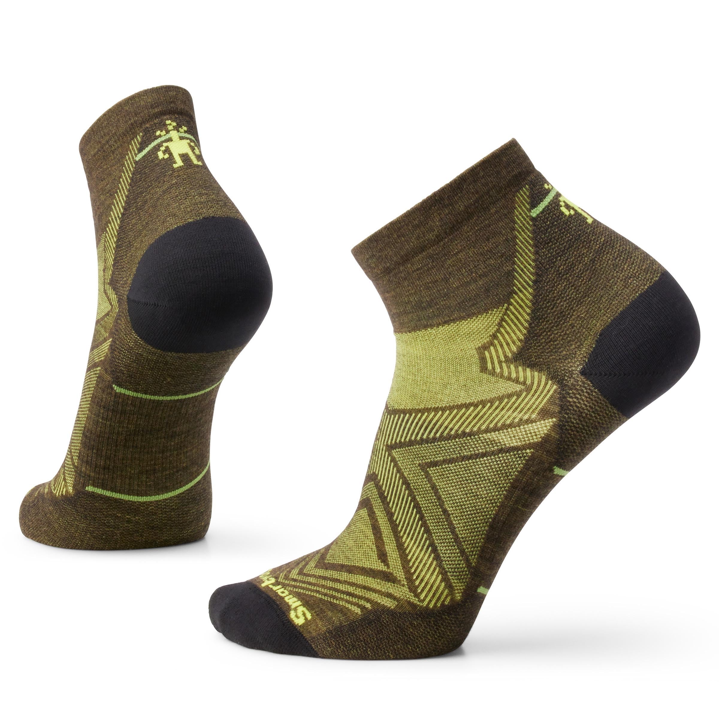 Smartwool Run Zero Cushion Ankle Socks, Military Olive, Large