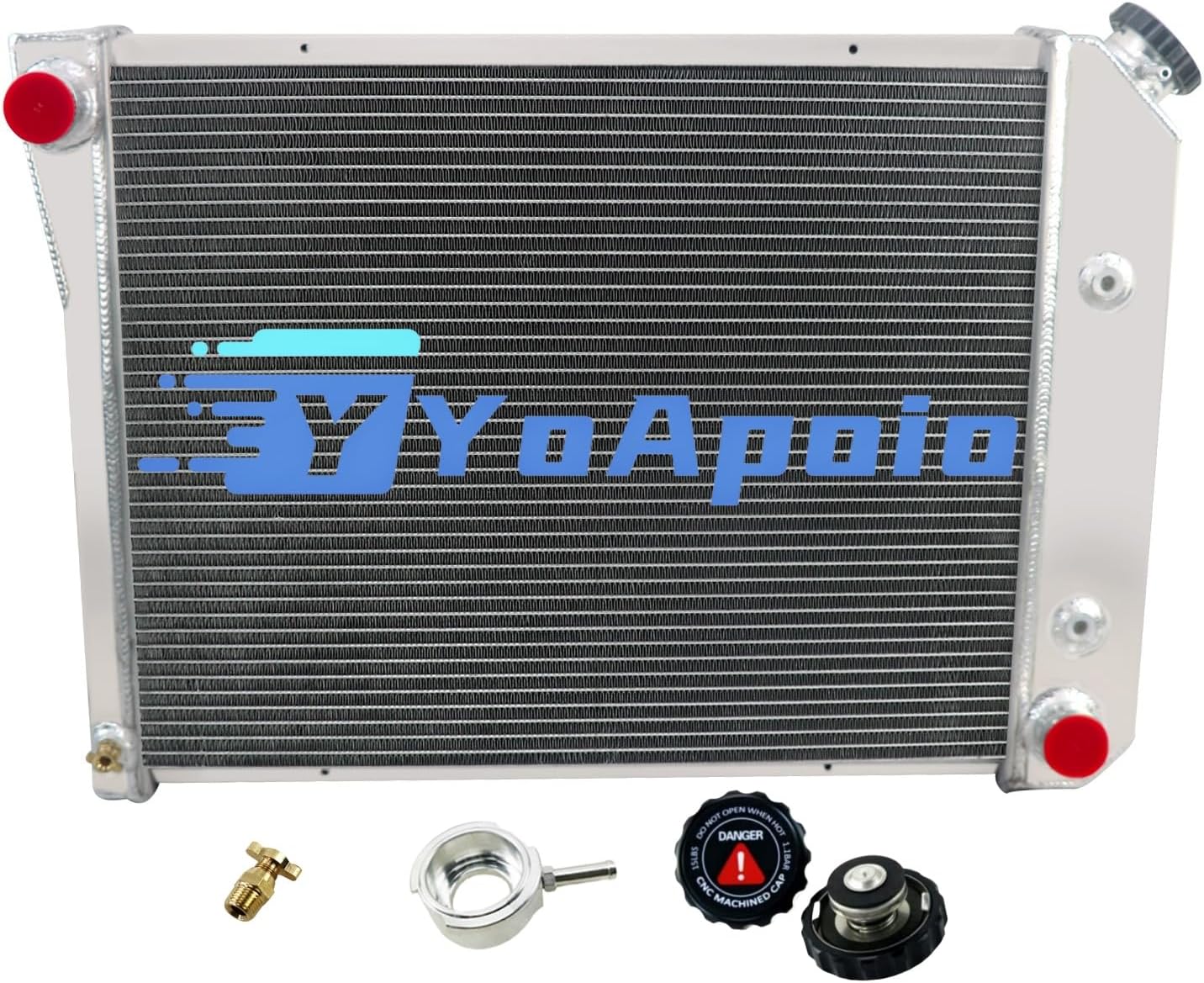 4 Row Aluminum Radiator for 1968-1987 Chevy Nova Camaro Chevelle El Camino Monte Carlo, Full Performance Aluminium Radiators, Automotive Replacement Radiator