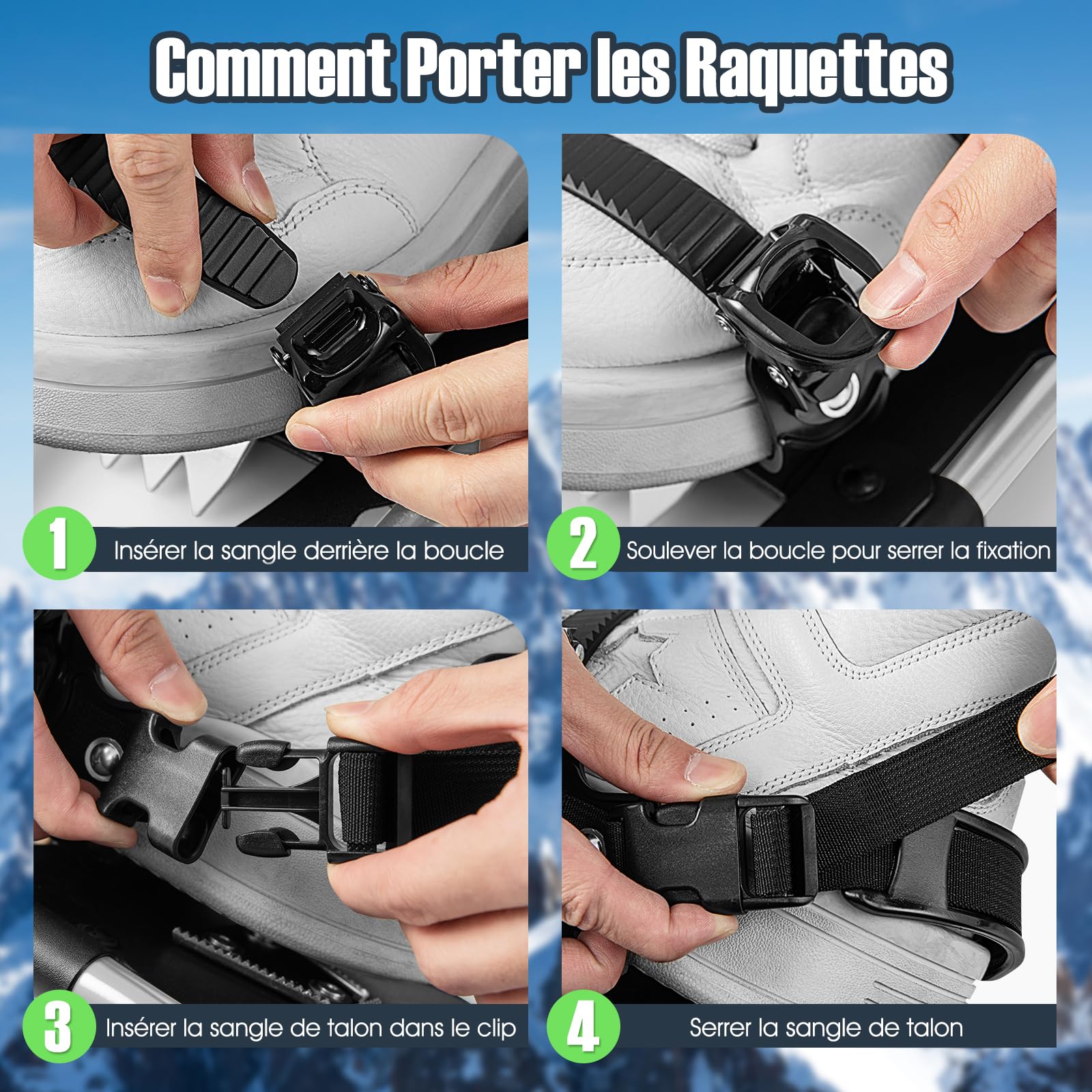 GOPLUS Raquettes de Neige Légères 21''/ 25''/30''pour Femmes, Hommes, Bâtons de Randonnée Antidérapants Réglables，en Alliage d'Aluminium, Sac de Transport Imperméable (Argenté,21'' | 53x21cm)