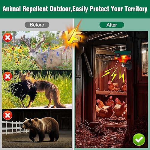 Miniatura 2 de ChunHee Alarma solar con sensor de movimiento para exteriores, ladridos de perros y sonidos de disparos y grabación, alarma detector de movimiento