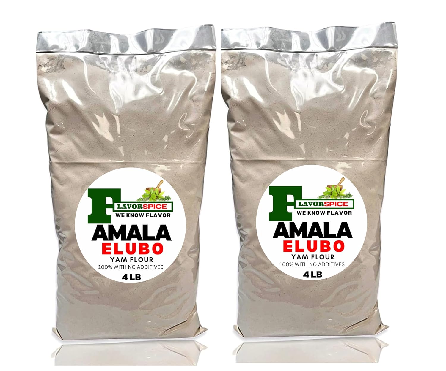 Amala Elubo Yam Fufu (100% Yam) 4LB (2 Bags 4LB)