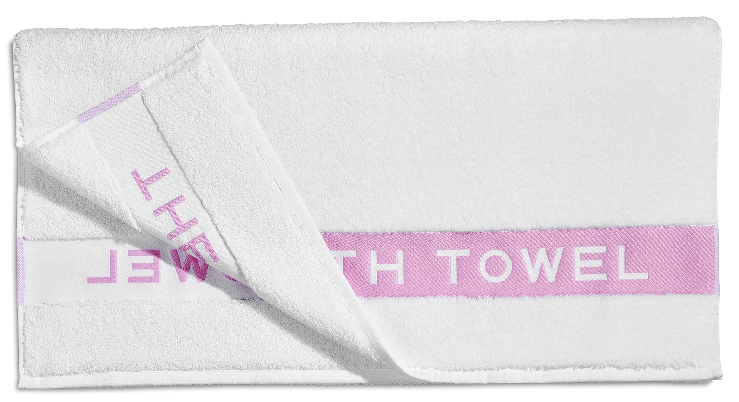 Handtücher 4er Set | The Bath Towel Weiß Pink | Premium Hotel & Spa Qualität | 2 Duschtücher 70x140, 2 Handtücher 40x70 | 100% Baumwolle nachhaltig produziert in Portugal