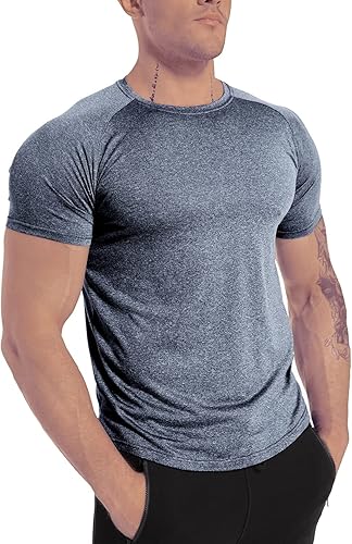 Miniatura 2 de Paquete de 3 camisetas de manga corta para hombre, secado rápido, para entrenamiento, gimnasio, absorbe la humedad, para correr