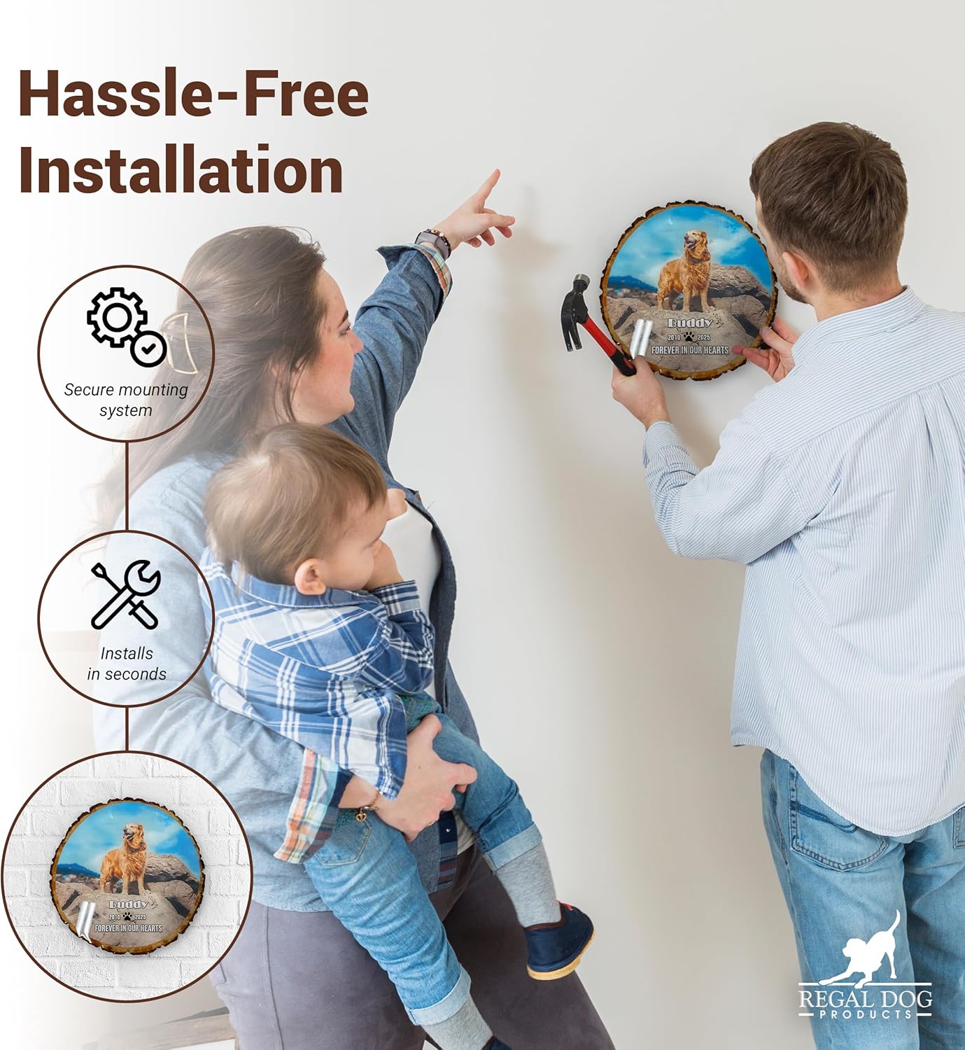 Regal Dog Products Personalized Pet Memorial Gifts for Dogs – Custom Photo Frame with Name & Dates – Thoughtful Dog Memorial, Loss of Dog Sympathy Gift, Remembrance Keepsake