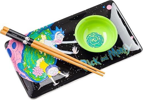 Miniatura 18 de Silver Buffalo Sanrio Hello Kitty - Juego de sushi de cerámica con lazo rojo y blanco con plato de salsa y palillos a juego