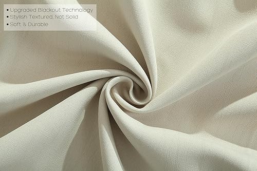 Miniatura 3 de Miuco paneles de cortina de oscurecimiento con arandelas, cortinas opacas con textura para salón, juego de 2