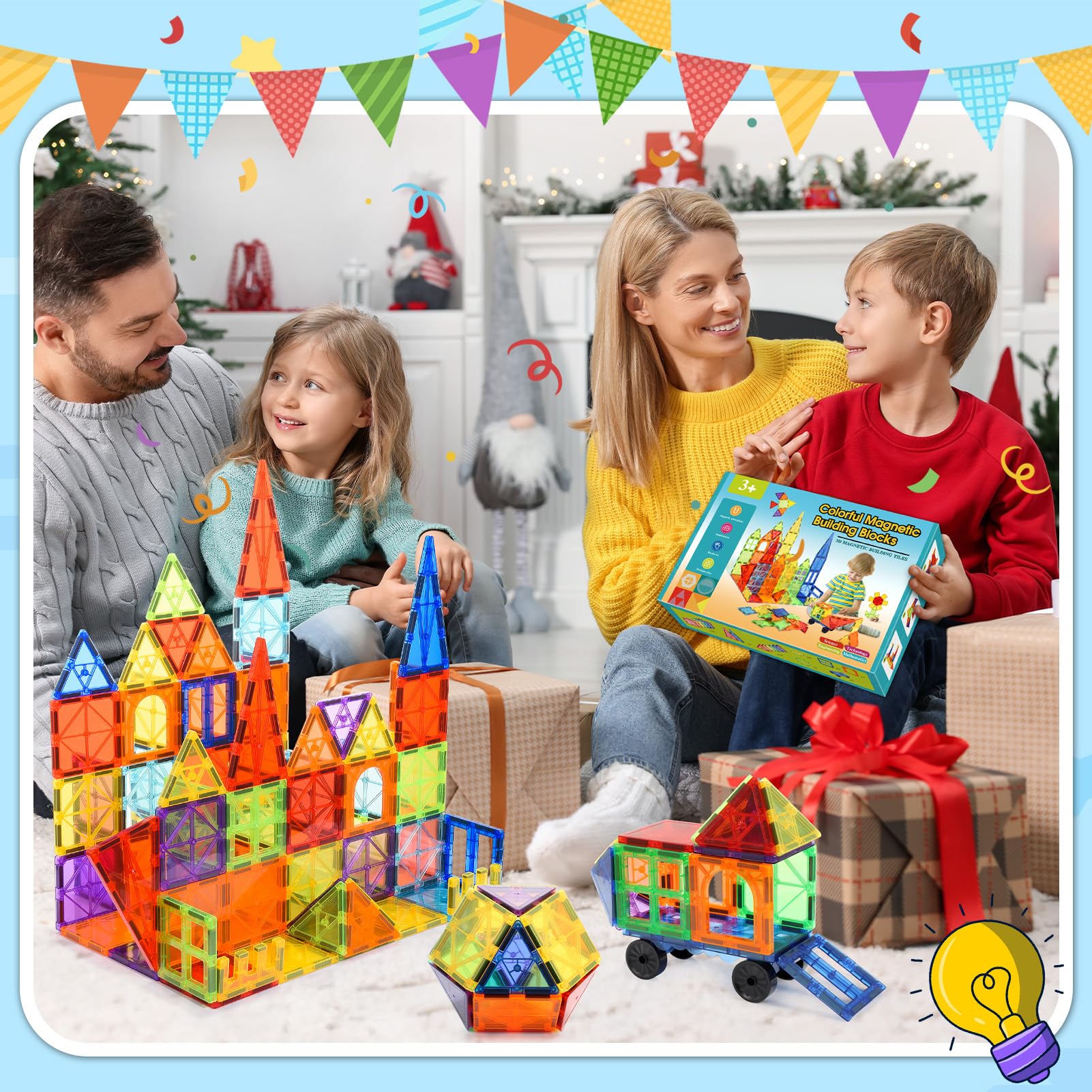 Wootoyz Costruzioni Magnetiche Per Bambini 3 4 5 6 Anni, Giochi Bambini 3-6 Anni Magneti Bambini Regalo Bambino Bambina 3-8 Anni Giocattoli Bambino Bambina 3-6 Anni Regali Compleanno Bambinis