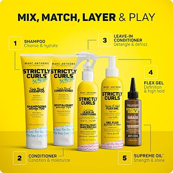 Marc Anthony Flex Define and Hold Hair Styling Gel, Strictly Curls - Medium to Rough Curls - High Hold, Long Lasting Bulking Control and Shine with Shea Butter - For Women