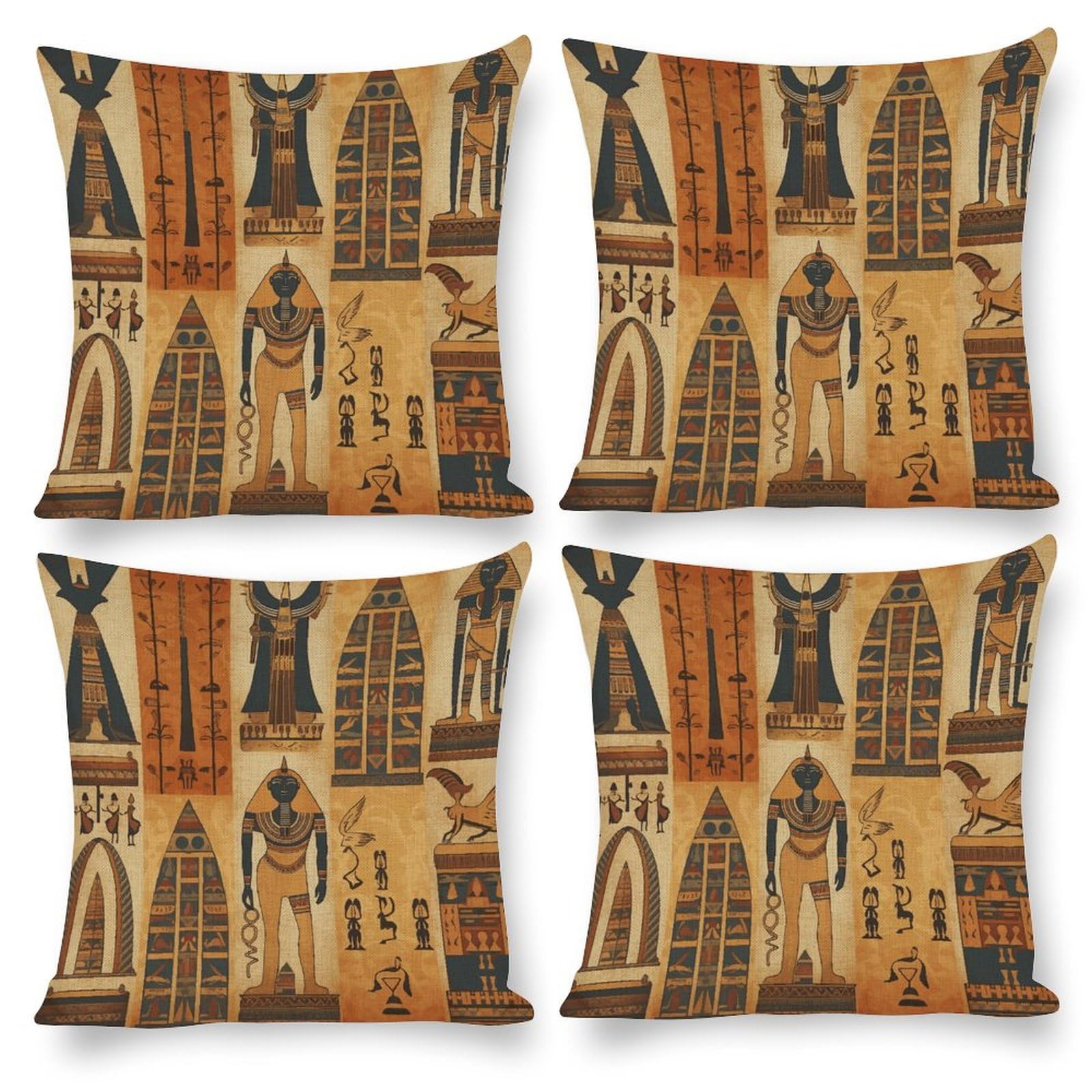 Housse de coussin Égypte antique de qualité supérieure motif tribu 40x40
