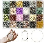 960Pcs 6mm Natural Gemstone Beads,1mm Hole Adult Jewelry Craft