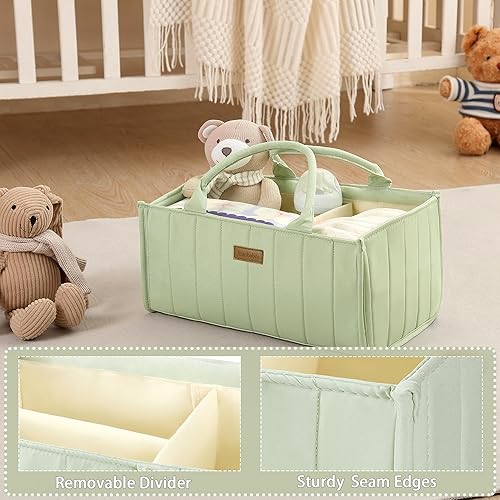 Miniatura 3 de Organizador de pañales para bebé, cesta de bebé para baby shower, cesta de almacenamiento de guardería y organizador de automóvil para pañales,