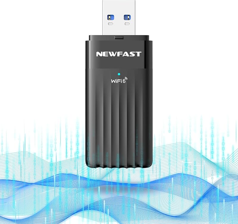 NEWFAST WiFi 6 USB Adapter for Desktop PC U351,AX3000 Wireless Network Adapter,Dual Band USB 3.0 WiFi Dongle Adapter Support MU-MIMO,Beamforming, WPA3,Compatible with Windows 10/11,Portable Design