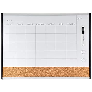 AmazonBasics 3 in 1 Combo Board, Plastic/Aluminum Frame, 17