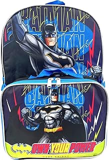 Ruz Batman Dark Knight 16 Inch Backpack With Detachable Matching Lunch Box