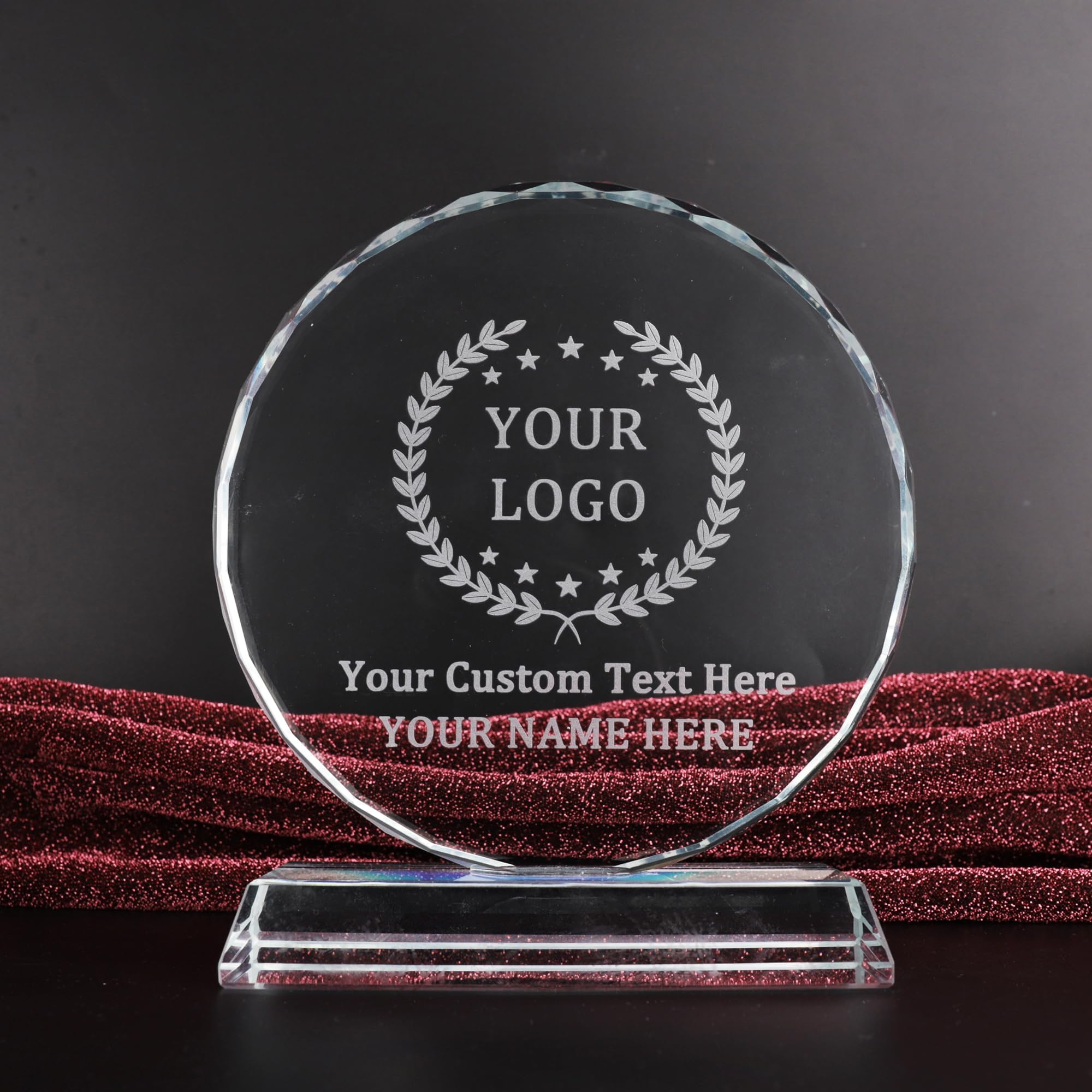 Custom Crystal Trophy Personalised Engraved Trophy Award Appreciation Plaque Customized Award Plaque for Employee Recognition Retirement Certificate Teacher Student Pasto