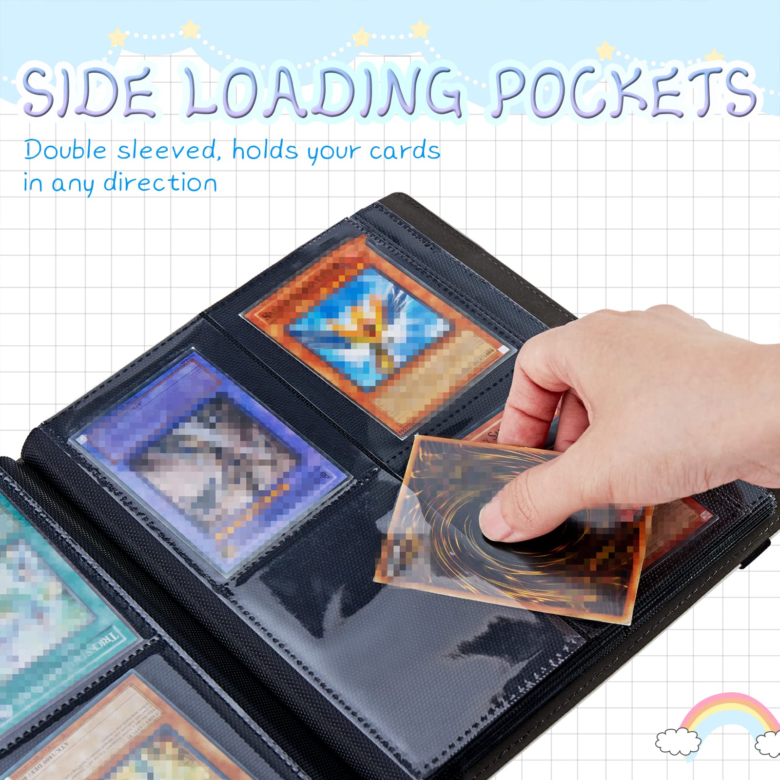 Amazon.com: Rossy 4-Pocket Card Binder, Trading Card Collector Album Holder  240 Cards Double Sided Pocket Album Binder Holder Waterproof Leather Cover  Card Holder Binder for Standard Size Cards,Wildflowers : Toys & Games