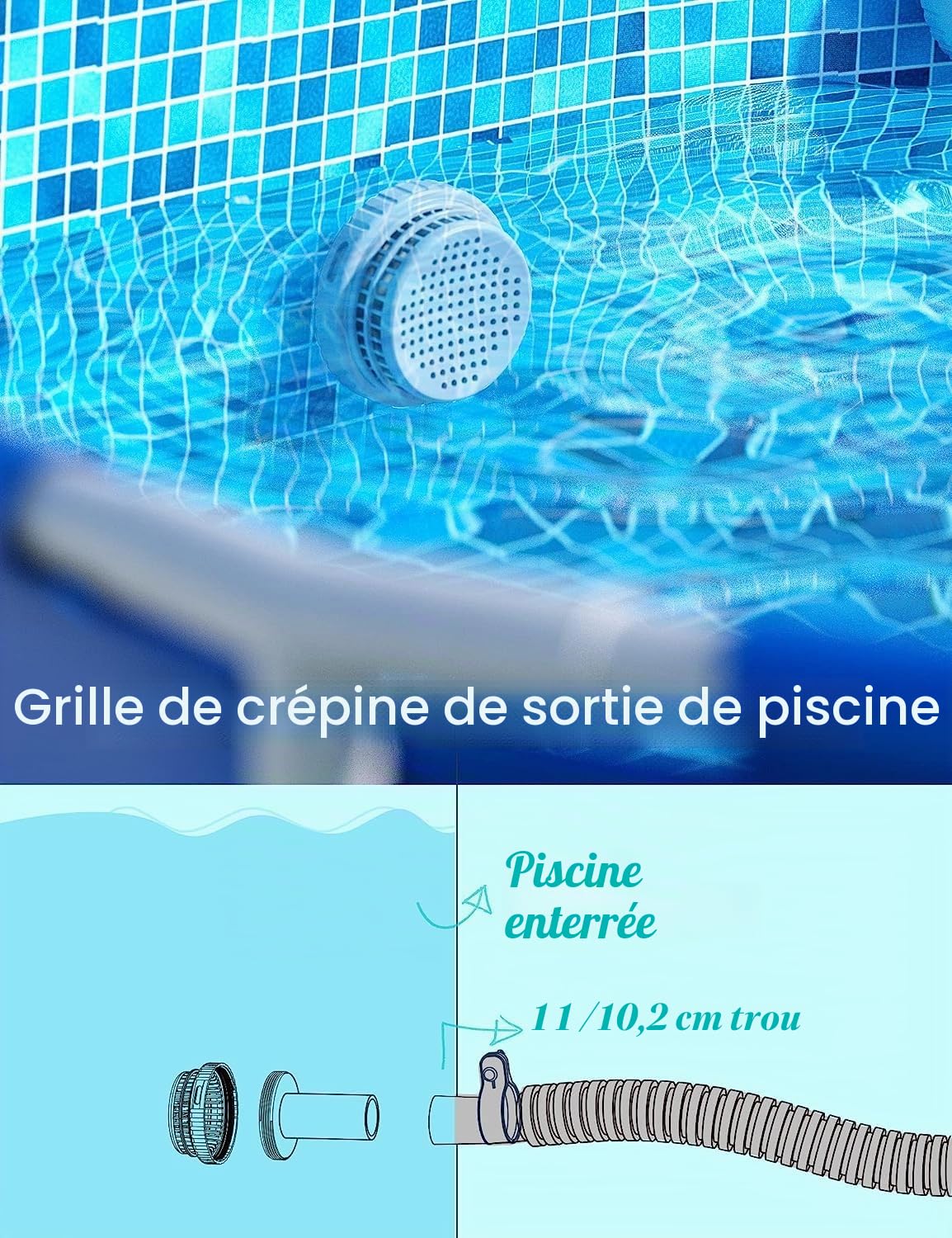 Pipihome Kit de pièces de Rechange d'entrée et de Sortie d'eau de Piscine Hors, Pièce de Rechange pour Accessoires de Piscine Intex/Coleman(1 Set)
