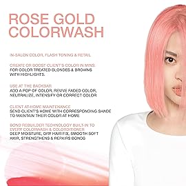 Celeb Luxury Viral Colorwash, Professional Semi-Permanent Hair Color Depositing Shampoo, Rose Gold