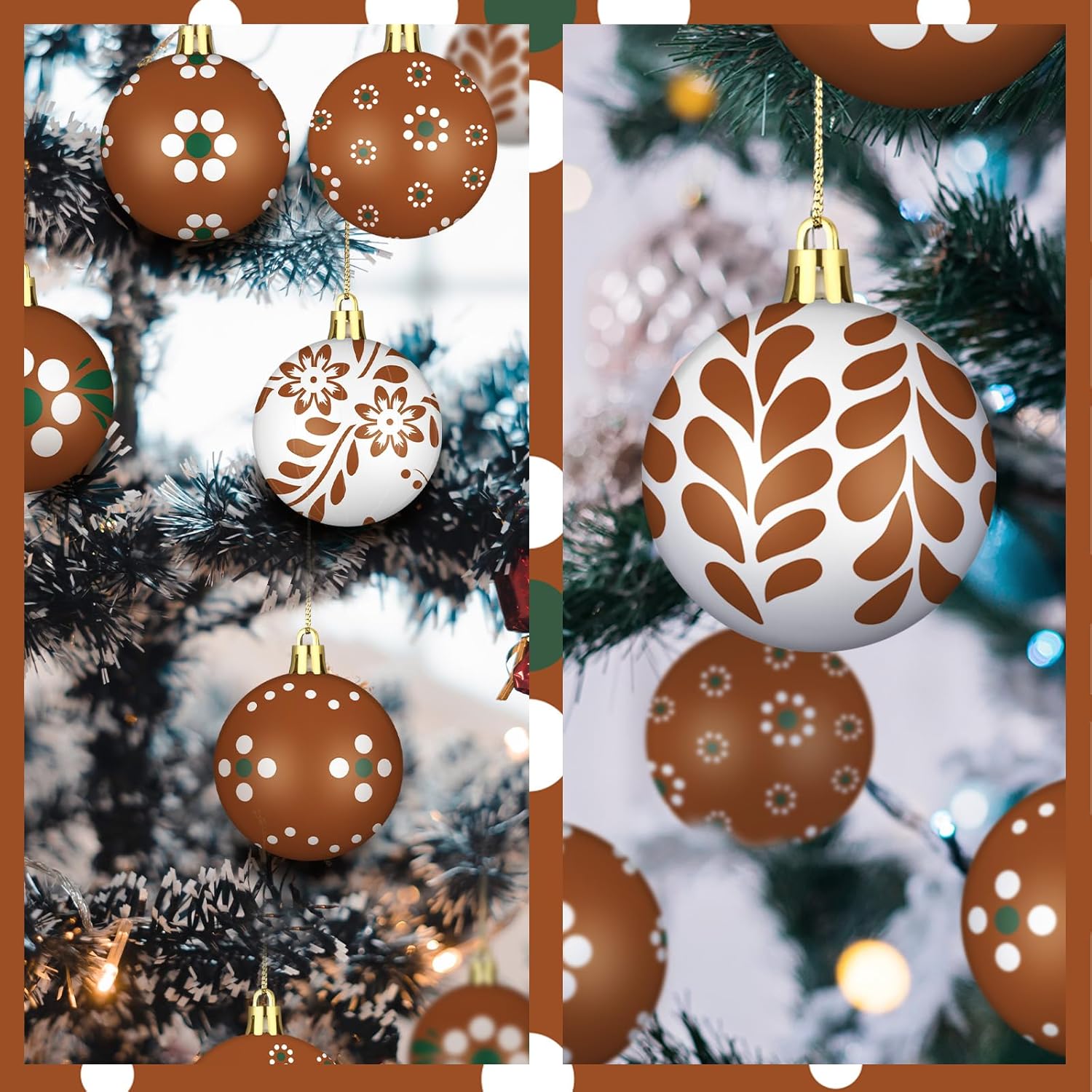 24 Pcs 2.36 Inch Mexican Christmas Ball Ornaments Platos De Barro Mexicanos Barro Decor Tree Hanging Ornaments Plastic Christmas Balls Decor for Xmas Trees Holiday Party Favors Home