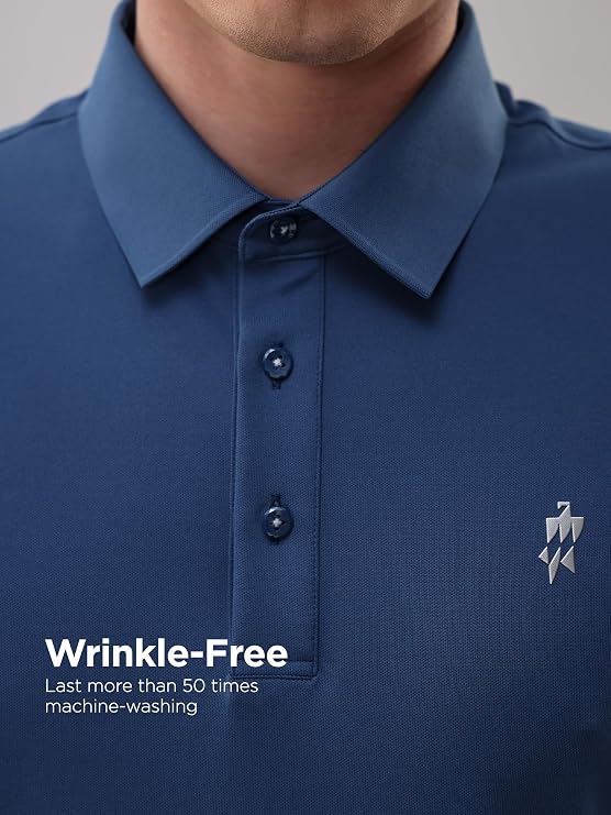 Mens Polo Shirts Short Sleeve Cool Moisture Wicking High Stretch Breathable Golf Polo Shirts
