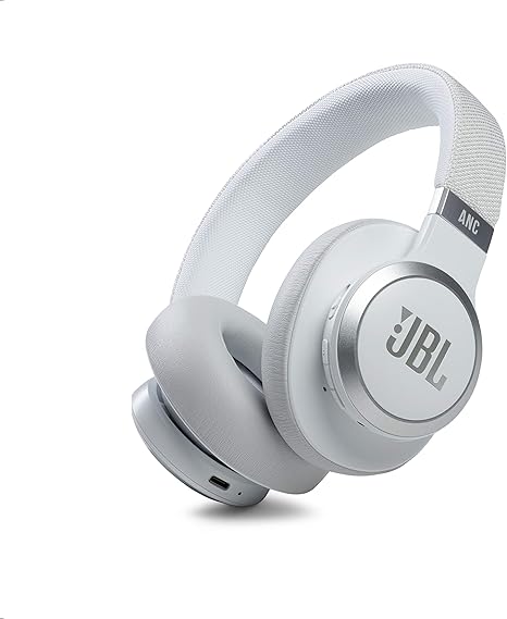 jbl live 660nc wireless over ear noise cancelling headphones with long lasting battery and voice assistant white renewed