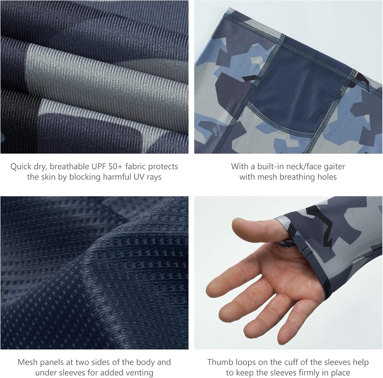 BASSDASH Men's UPF 50+ Camo Long Sleeve Hunting Fishing Hoodie Shirt - Image 5