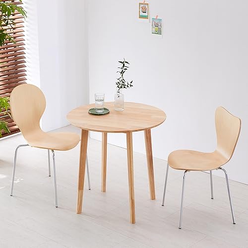 Miniatura 9 de Livinia No.7 - Juego de 2 sillas de comedor de madera modernas de mediados de siglo, contemporáneas, apilables, de madera curvada, para interior de