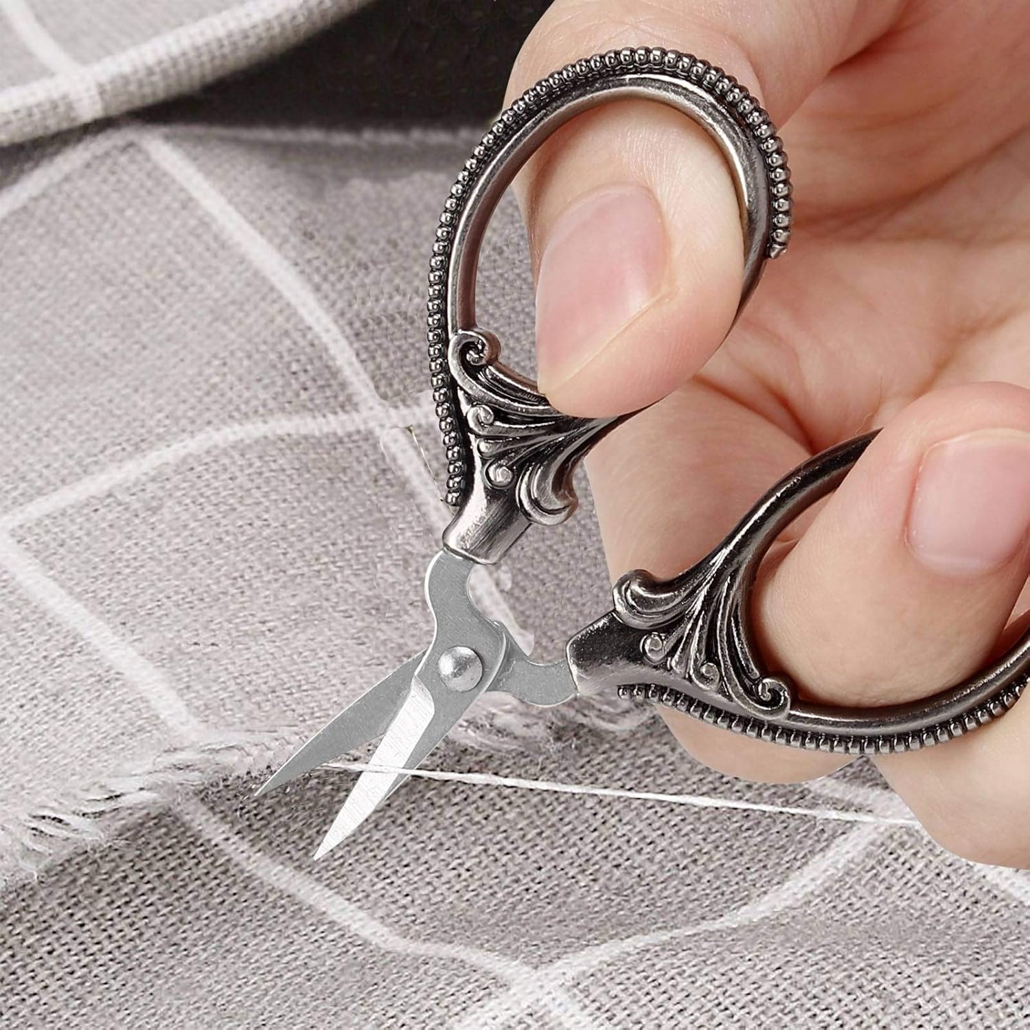 BIHRTC Small Scissors Embroidery Scissors Stainless Steel Sharp Tip Scissors Craft Shears Scissors for Cutting Paper Needlework Craft Threading Needlework Handcraft Gun Black Scissors