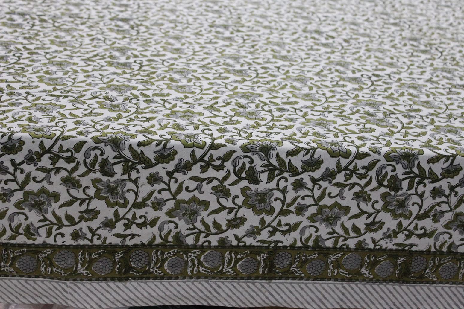 CPC Cotton Print Club Tischdecke – Handgeblockt, 100% Baumwolle, 152x229 Cm Für 6 Personen
