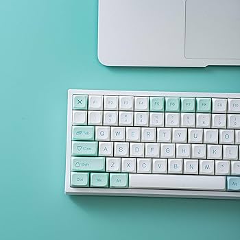 YUNZII Mint Keycap Set, 129 keycaps PBT Dye Sublimation keycaps