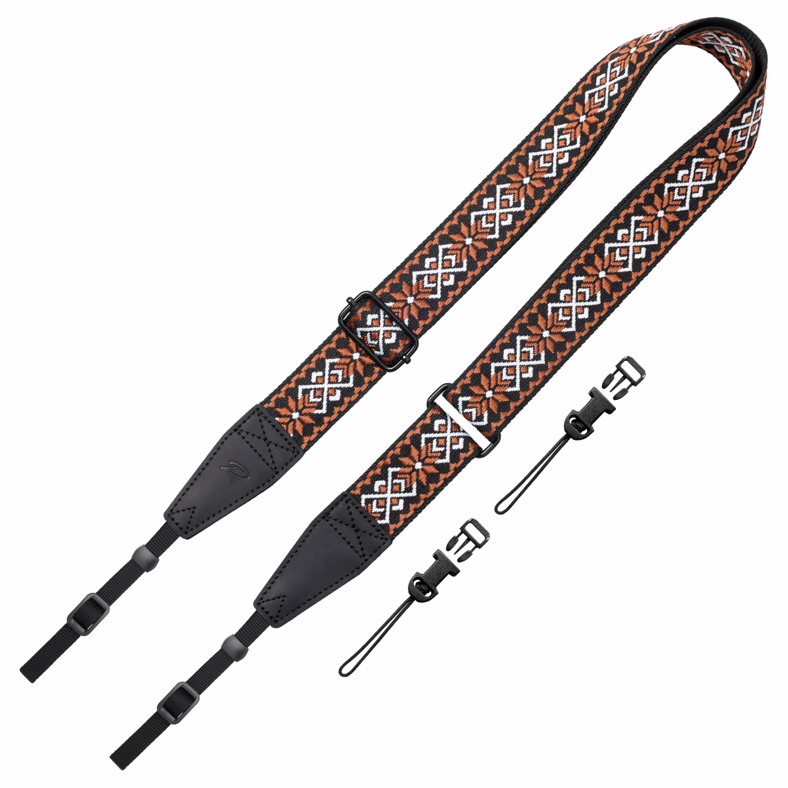 Padwa Lifestyle Adjustable Camera Strap - 1.5" Top Layer Cowhide Head Camera Straps for Photographers, Cotton Adjustable Neck Shoulder &amp; Crossbody Strap Quick Release for All Cameras and Binoculars