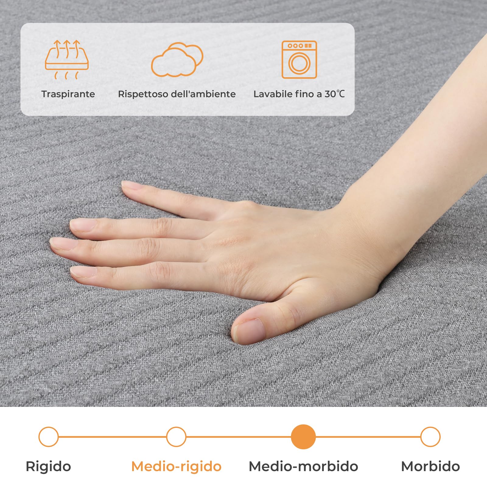 Vesgantti Materasso Pieghevole in Gel Memory Foam (Tri-Fold), Adatto per il Viaggio, il Campeggio, il Letto per gli Ospiti