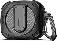 Vista 9 de RFUNGUANGO Funda para AirPod de 2ª generación con kit de limpieza, armadura protectora de carcasa dura militar con bloqueo para funda de carga