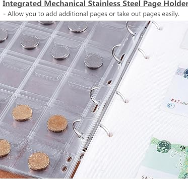 Ettonsun Coin Collection Book Holder for Collectors, 360 Pockets Coins Collecting Album & 180 Sleeves Paper Money Storage Case for Coin Currency Collection Supplies, Bill, Pennies, Quarters