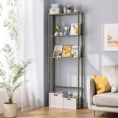 Miniatura 6 de AmazerBath Estante de almacenamiento de bambú sobre el inodoro, estante organizador de baño de 3 niveles sobre el inodoro, estantes de baño para