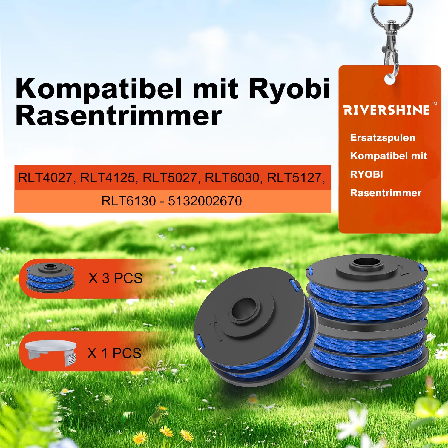 Rivershine RAC123 Bobine De Fil De Rechange Compatible Avec Ryobi