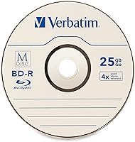 Vista 2 de Verbatim M DISC BD-R 25GB 4X con superficie de marca en blanco, medio de grabación Blu-Ray grabable – husillo de 25 unidades, azul