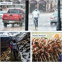 Vista 7 de Opret Paquete de 5/10/20 ponchos de lluvia, ponchos de emergencia desechables a granel, impermeable unisex para adultos con capucha con cordón