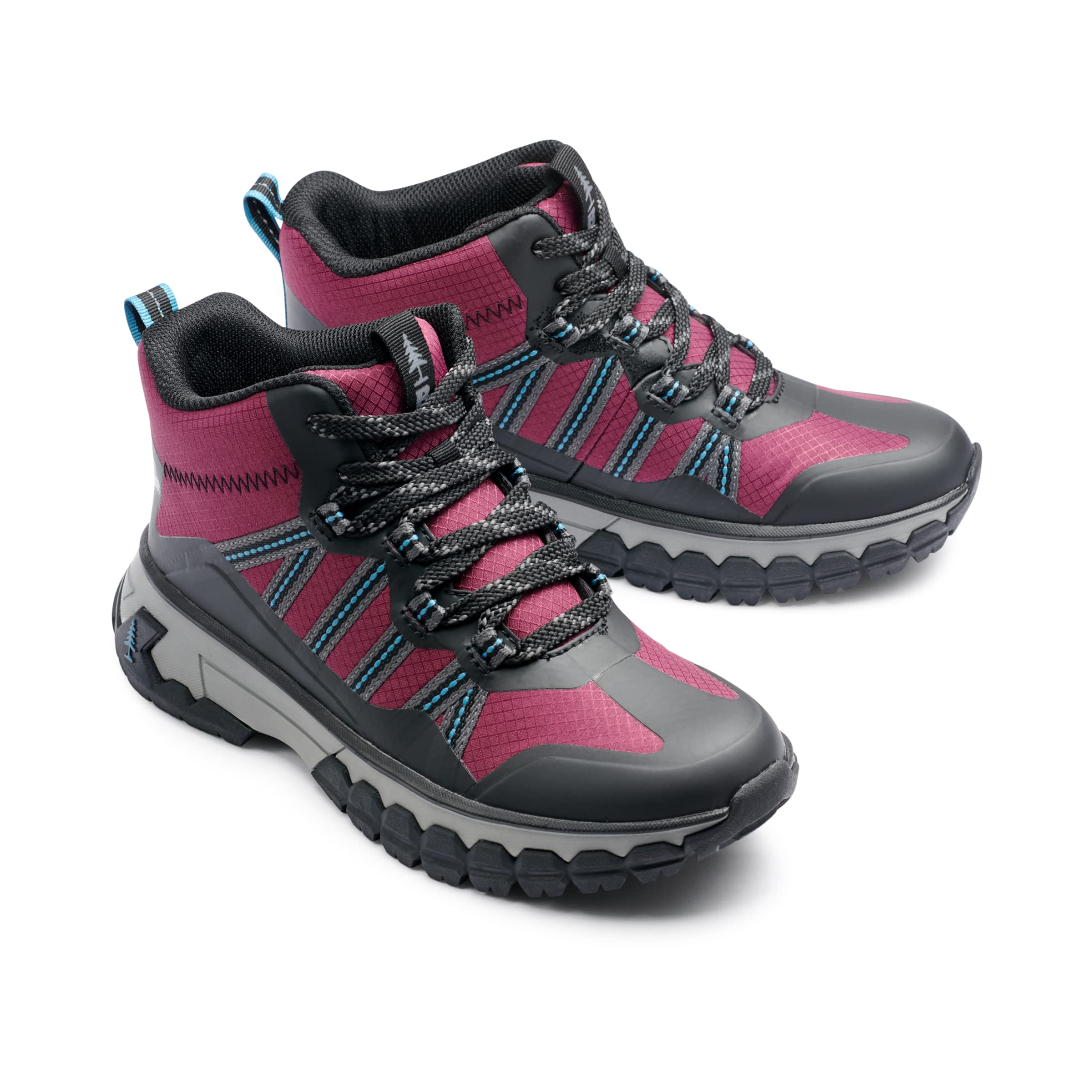BASS OUTDOOR Women’s Peak Webbing Hiking Lace-Up Ankle Boots, HWTHRN Rose, 7.5
