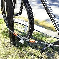 Vista 7 de BV Candado de seguridad de cable resistente de 7 pies con bucles – Cable de acero trenzado extra grueso de 10 mm (3/8"), resistente al corte y a