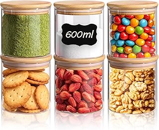 ComSaf Runde Vorratsgläser mit Deckel Luftdicht 600ml – Glasbehälter mit Deckel & Vorratsgläser für Küche Aufbewahrung, Müslibox und Aufbewahrungsboxen Küche