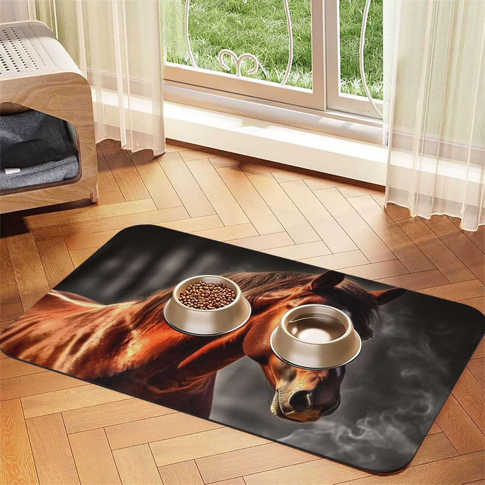 Tapis de nourriture pour animaux résistant aux fuites d'eau pour protéger vos parquets