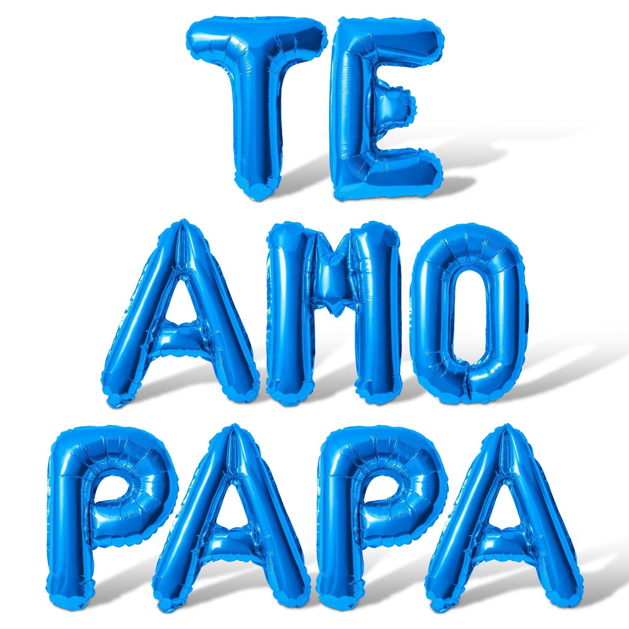 Letter Balloons - TE AMO PAPA 16" Inch Alphabet Letters Foil Mylar Balloon Father's Day Party Banner (Blue)