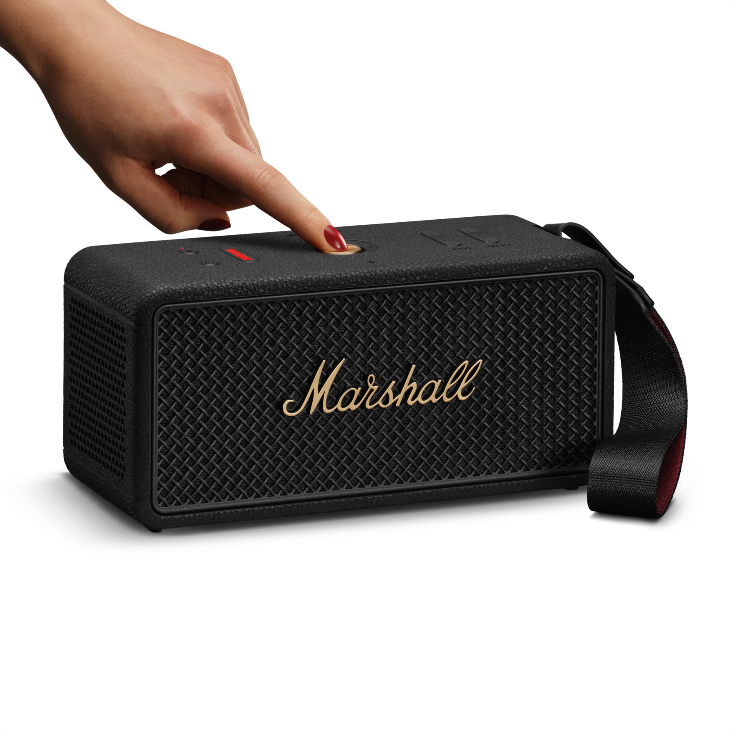 Marshall Middleton II Enceinte Bluetooth Portable Plus de 30 Heures d'autonomie, étanchéité IP67 - Noir et Laiton