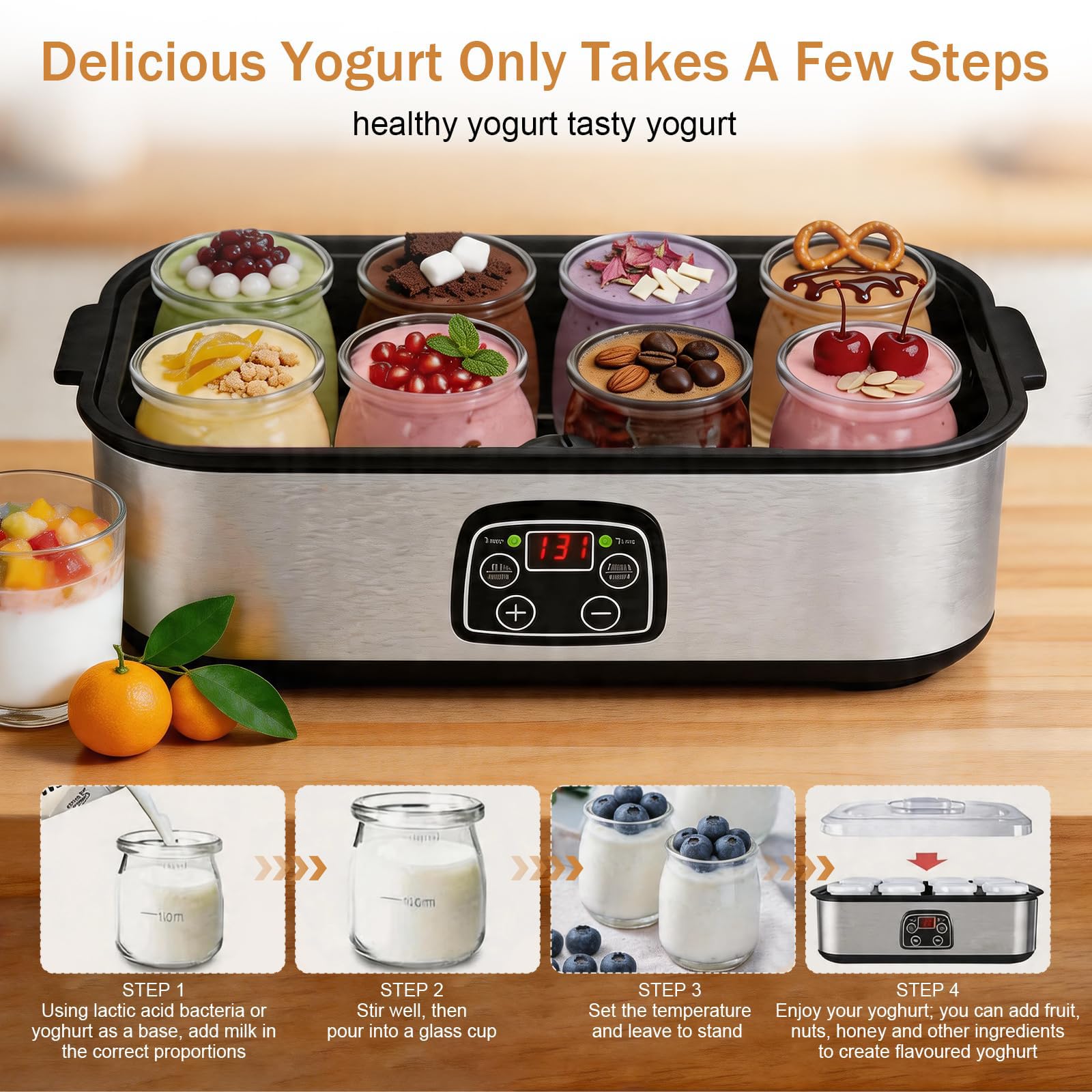Yogurtiera per Yogurt Probiotico in Acciaio Inox
