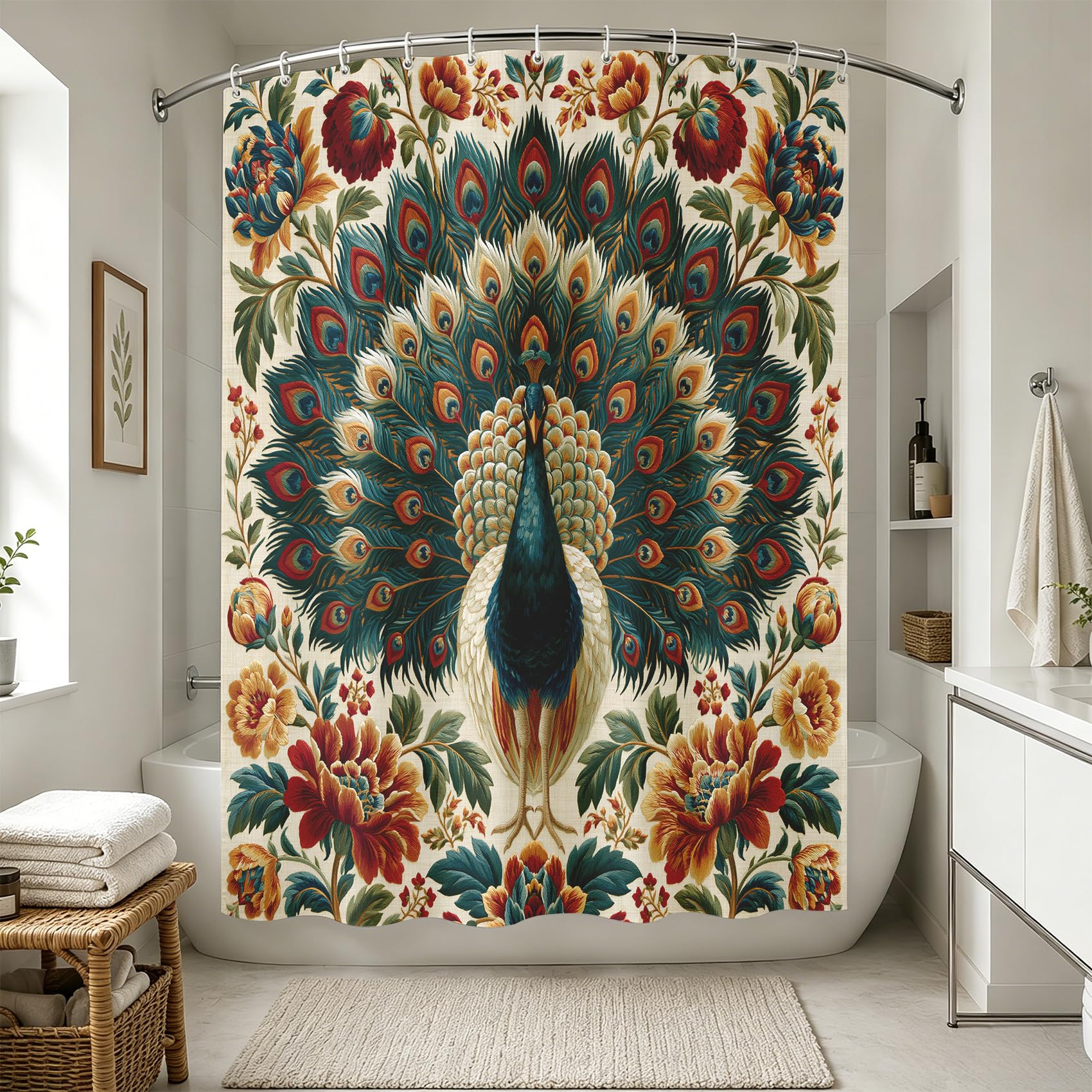 Rideau de douche William Morris vintage pour une douche poétique et zen