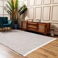 Tapete Grande para Sala, 3,00m x 2,00m, Tear 100% Algodão Encorpado, Lavável na Máquina (xadrez bege/tabaco/cru, 2.50m x 2.00m)