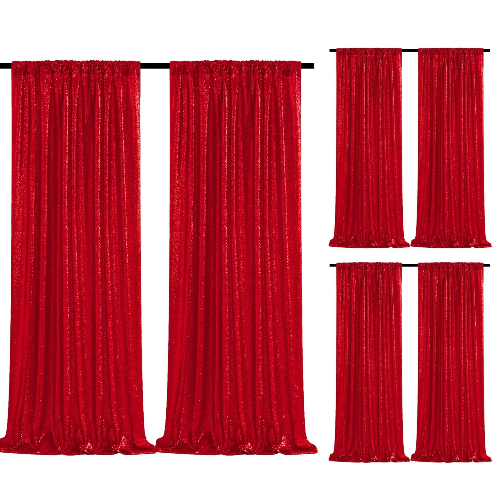 2 Pieces Gold Sequin Backdrop Curtain Panels Stage 2FTx8FT Party Wedding Background Drapes — view 17