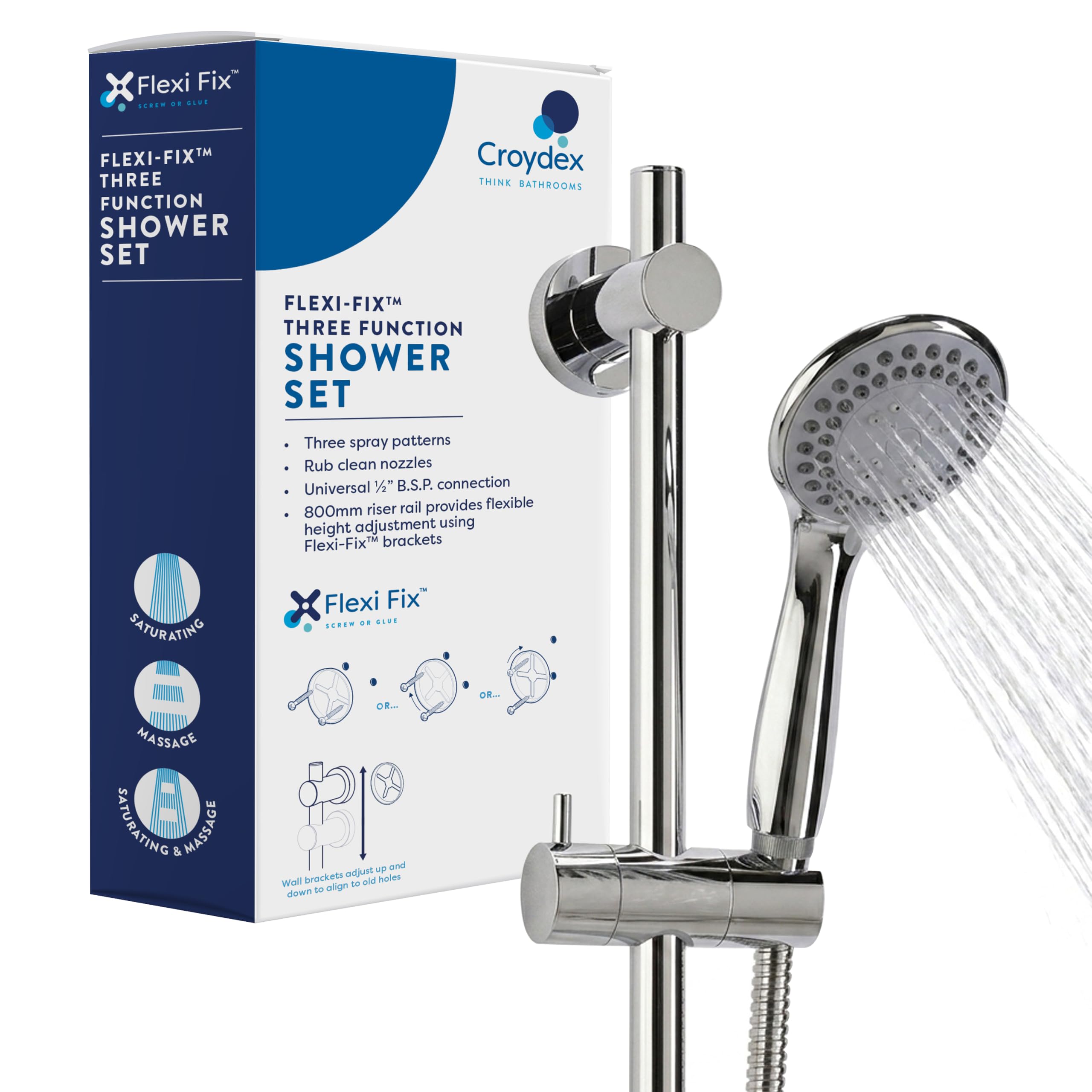 B&Q -  Flexi-Fix Three Function Shower Set