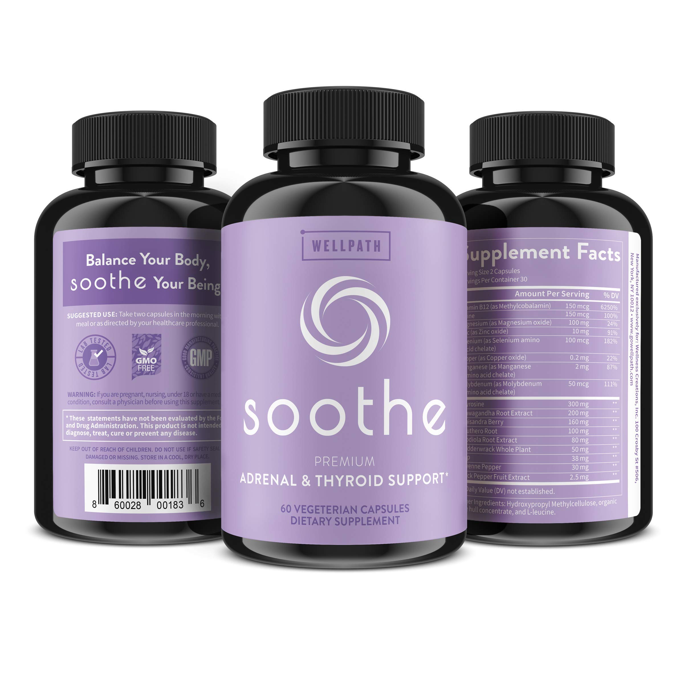 Soothe Thyroid Support & Adrenal Support Supplement Cortisol Manager
